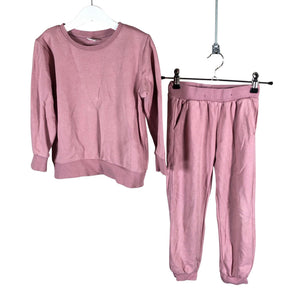 Unisex Lindex - Sweatshirt and pants set, size 104 - 110 - Light pink (1)
