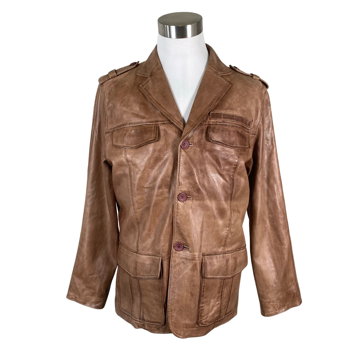Unisex Big-L - Leather jacket, size XL - Brown (1)