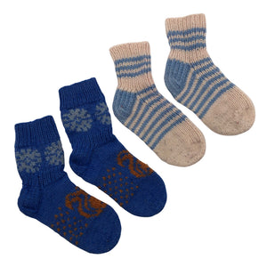 Unisex Handmade - Wool socks, size 34 - Blue (1)