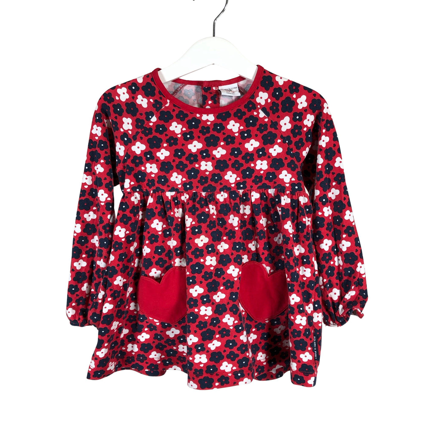 Unisex Polarn O. Pyret - Tricot tunic, size 92 - 98 - Red (1)