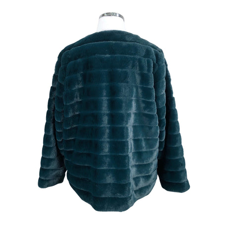 Unisex Zizzi - Faux fur coat, size 48 - Green (2)