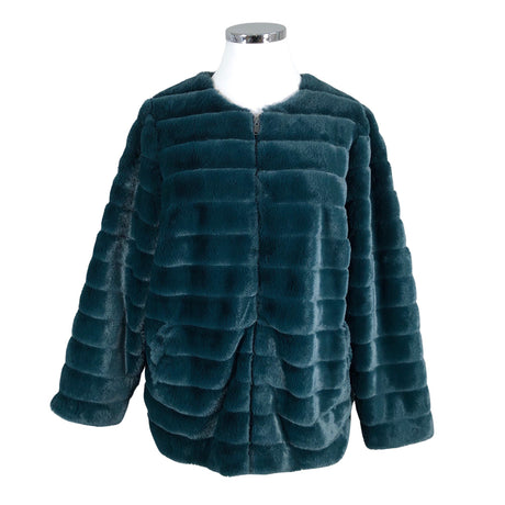 Unisex Zizzi - Faux fur coat, size 48 - Green ()