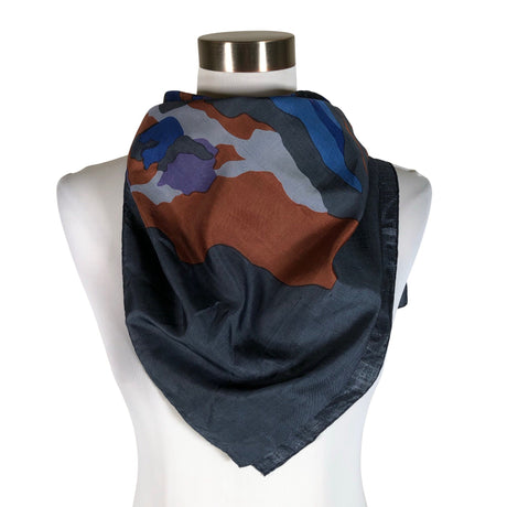 Unisex Thai Silk - Scarf, size Maxi - Blue ()