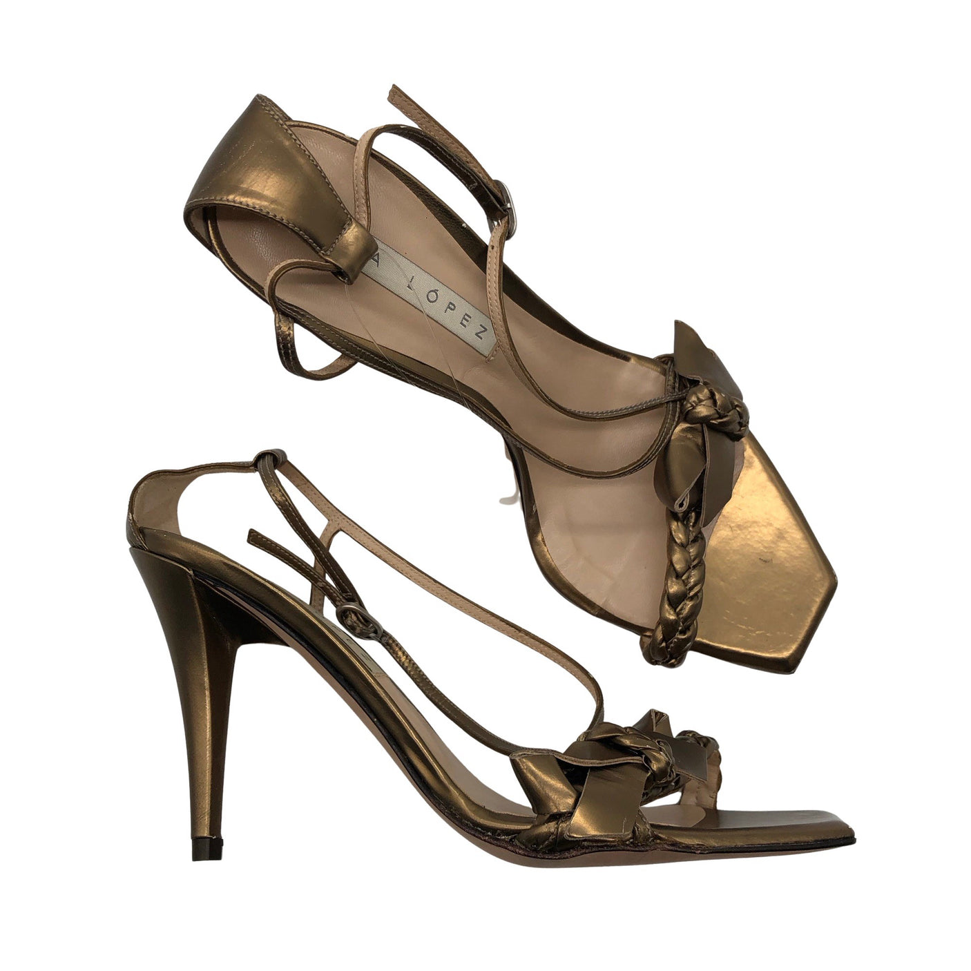 Unisex Pura López - Heeled sandals, size 37 - Gold (1)