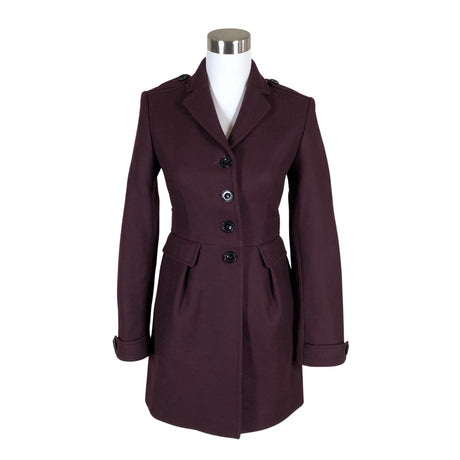 Unisex Burberry Brit - Wool coat, size 34 - Wine red ()