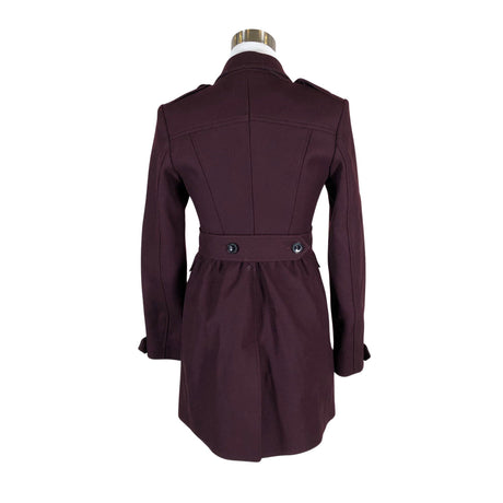 Unisex Burberry Brit - Wool coat, size 34 - Wine red (2)