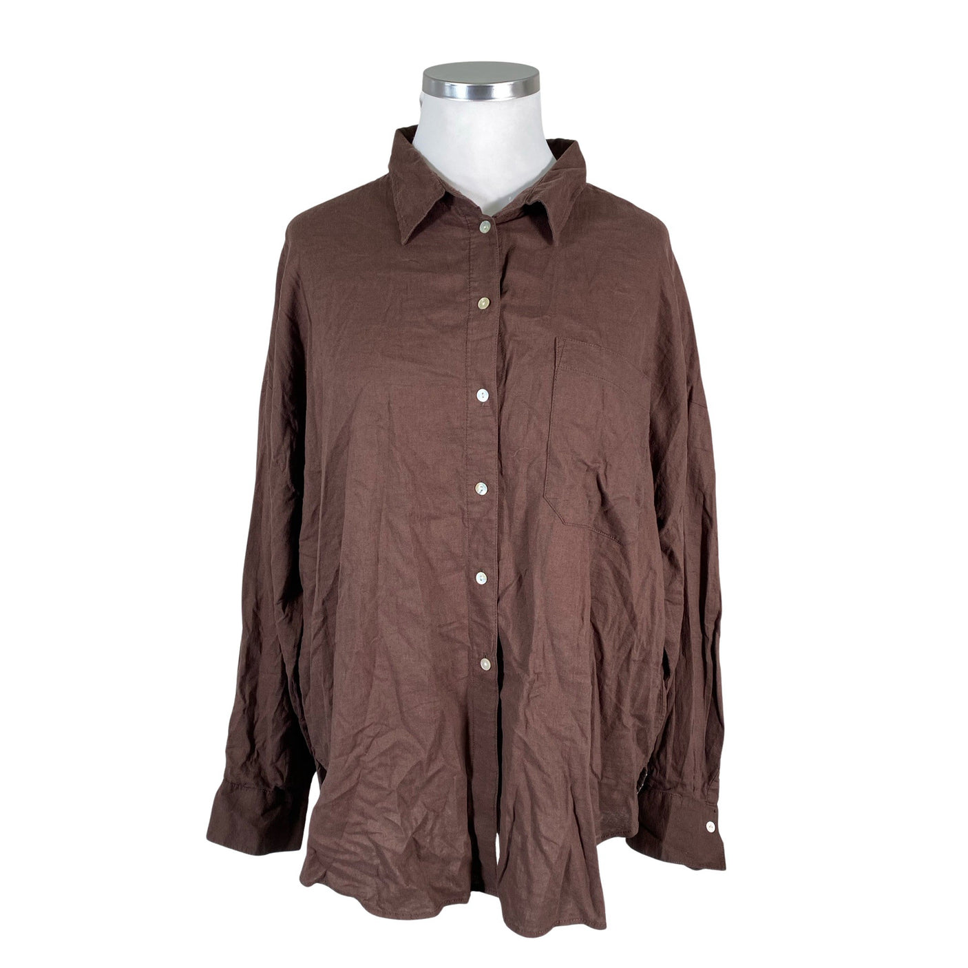 Unisex Lindex - Collared shirt, size 48 - Brown (1)