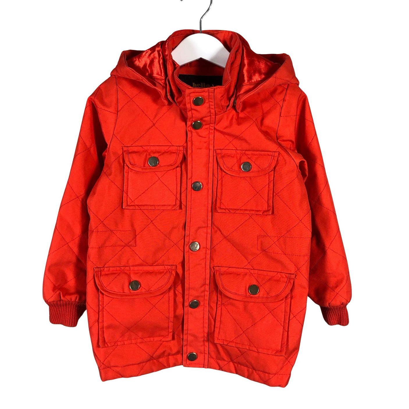 Unisex Mini Rodini - Quilted jacket, size 104 - 110 - Orange (1)