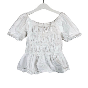 Unisex Uniqlo - Short-sleeved blouse, size 128 - 134 - White (1)