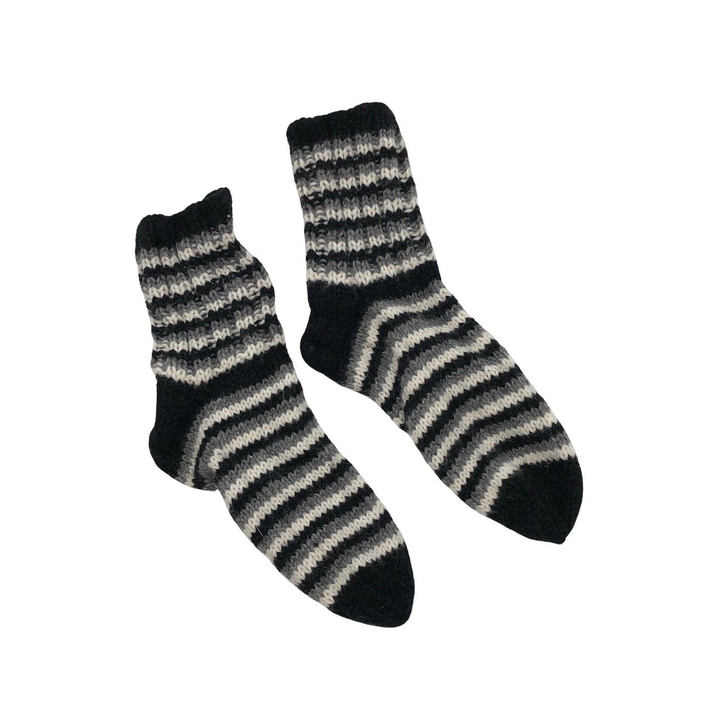 Unisex Handmade - Wool socks, size 34 - Black (1)