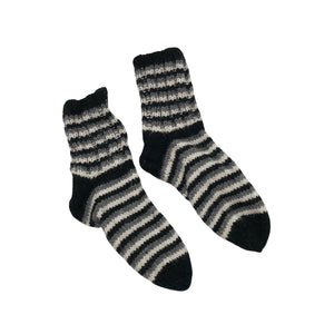 Unisex Handmade - Wool socks, size 34 - Black (1)