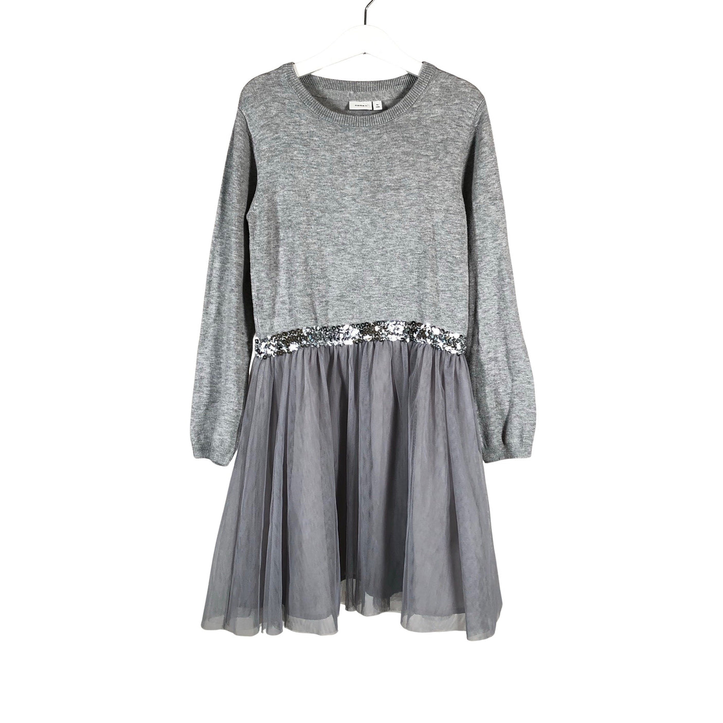 Unisex Name It - Knit dress, size 128 - 134 - Gray (1)