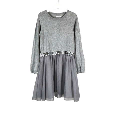 Unisex Name It - Knit dress, size 128 - 134 - Gray ()