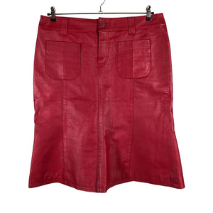 Unisex O by Isabell Kristensen - Leather skirt, size 42 - Red (1)