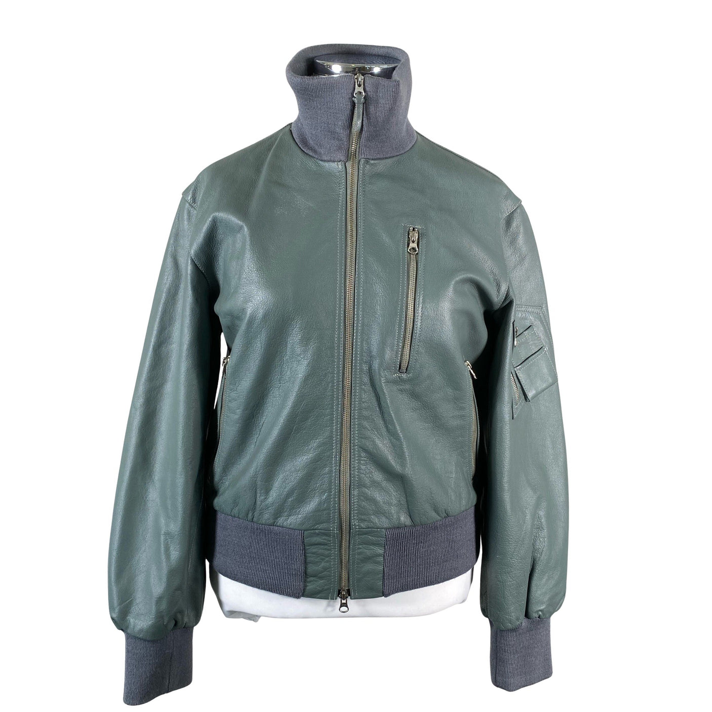 Unisex Mil-Tec - Leather jacket, size 46 - Light blue (1)