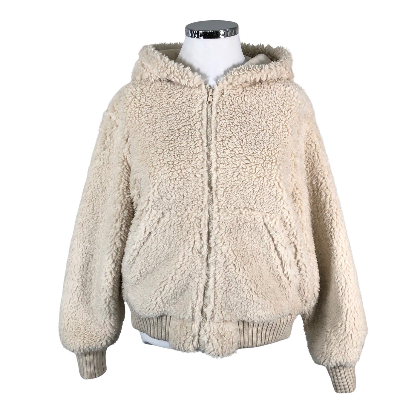 Unisex Next - Faux fur coat, size 44 - Natural white (1)