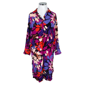 Unisex Ulla Popken - Schiffon dress, size 42 - Violet (1)