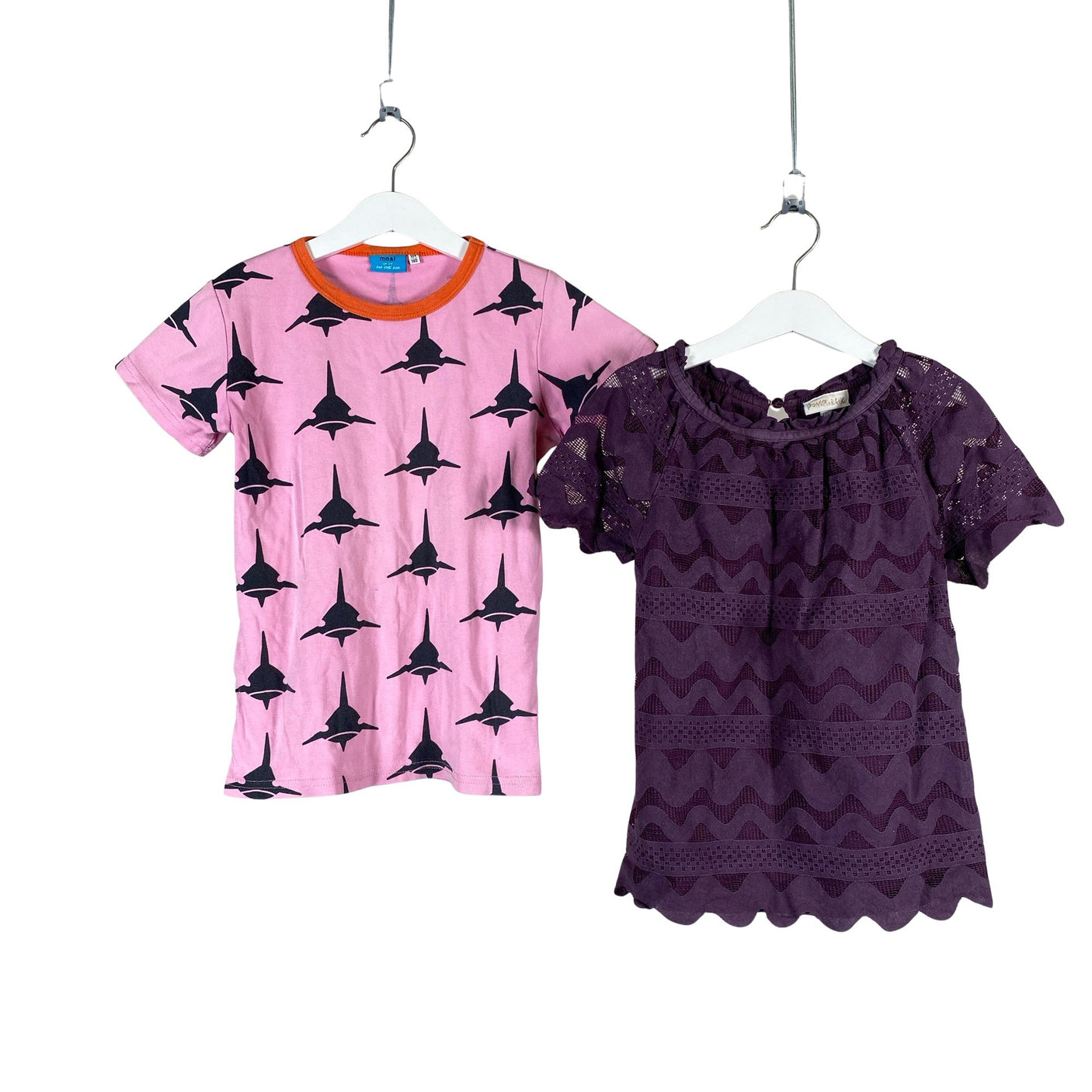 Unisex POMPdeLUX - Short-sleeved blouse, size 134 - 140 - Violet (1)
