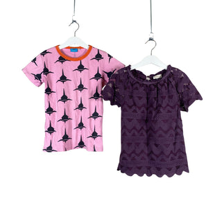 Unisex POMPdeLUX - Short-sleeved blouse, size 134 - 140 - Violet (1)