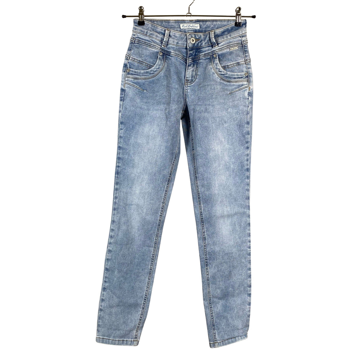 Unisex Red Button - Jeans, size 34 - Light blue (1)