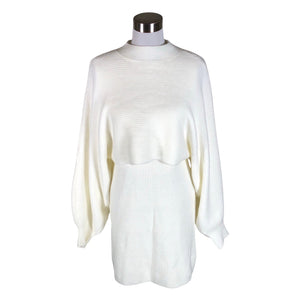 Unisex Twinset - Knit tunic, size 36 - White (1)