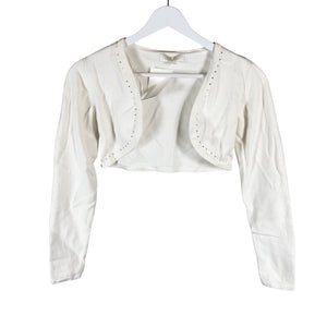 Unisex Mingnelin - Knit bolero jacket, size 158 - 164 - White (1)
