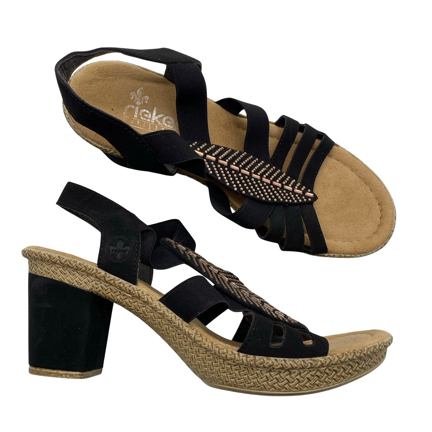 Unisex Rieker - Heeled sandals, size 38 - Black (1)