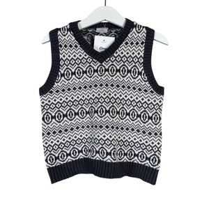 Unisex Polarn O. Pyret - Knit vest, size 98 - 104 - Gray (1)