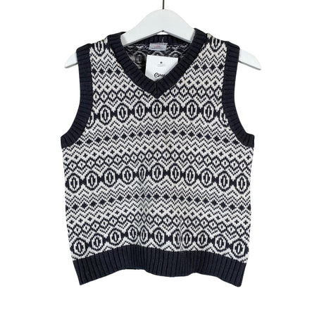 Unisex Polarn O. Pyret - Knit vest, size 98 - 104 - Gray ()