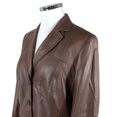 Unisex Gerry Weber - Leather jacket, size 46 - Brown (2)