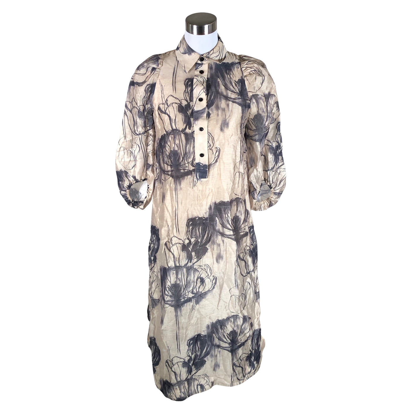 Unisex Second Female - Schiffon dress, size 36 - Beige (1)