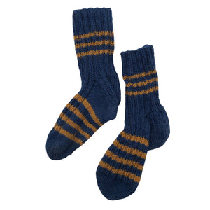 Unisex Handmade - Wool socks, size 30 - Blue (1)