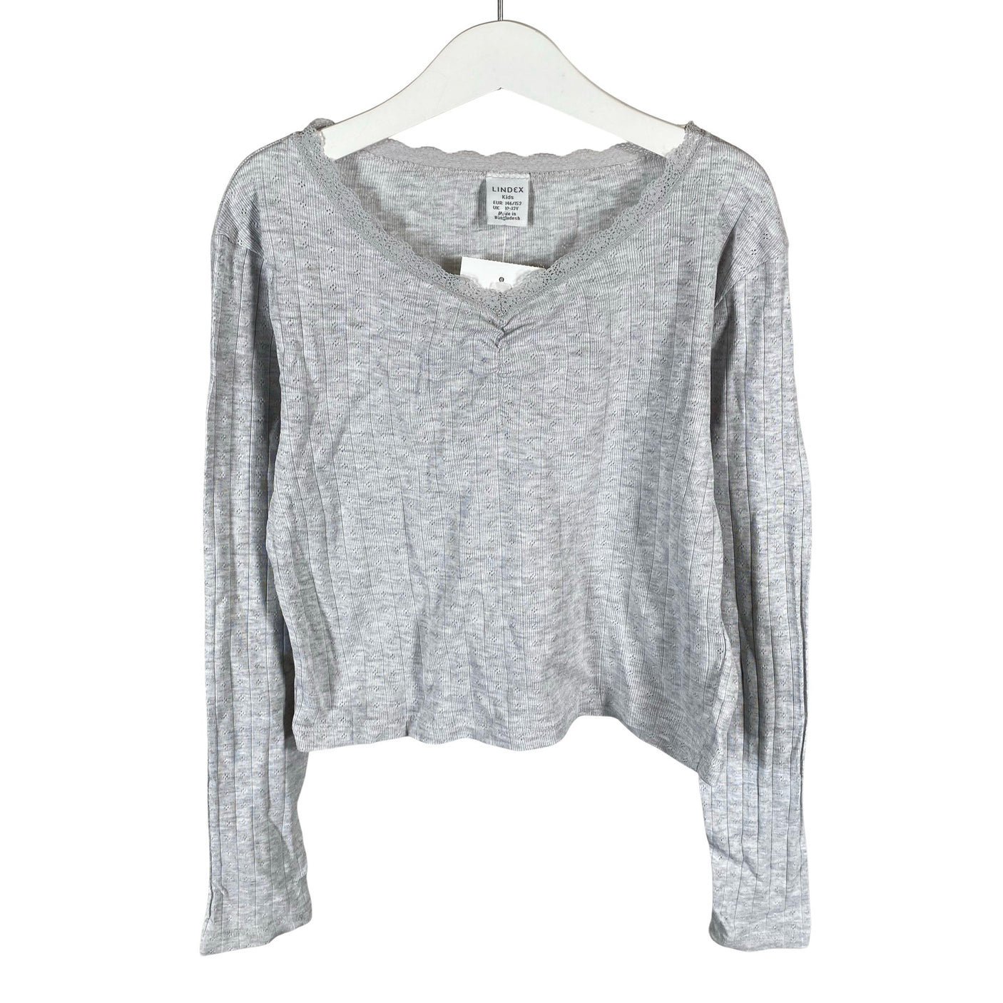Unisex Lindex - Tricot shirt, size 146 - 152 - Gray (1)