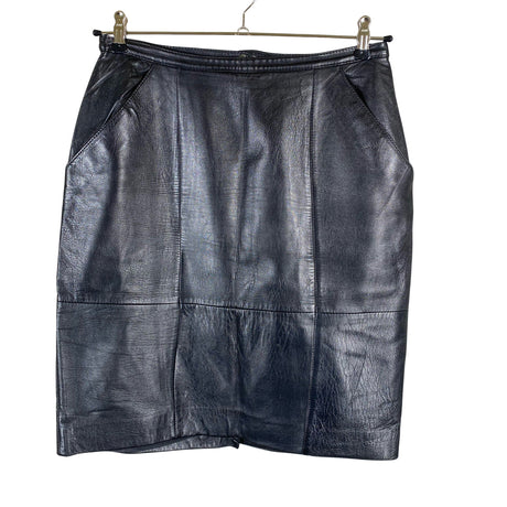 Unisex Big-L - Leather skirt, size 40 - Black ()