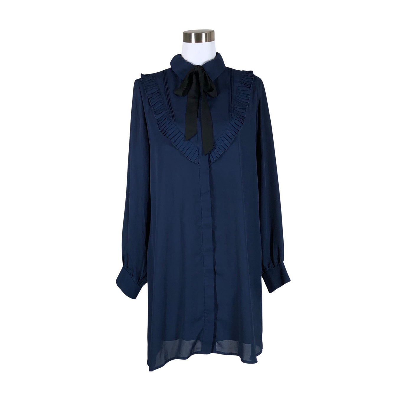 Unisex Fashion Union - Schiffon dress, size 38 - Blue (1)