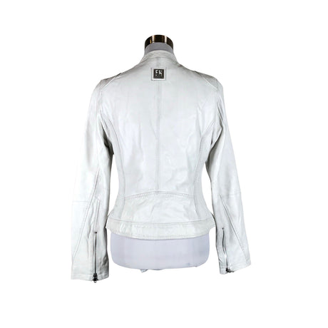 Unisex Freaky Nation - Leather jacket, size 38 - White (2)