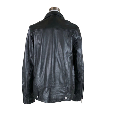 Unisex Selected - Leather jacket, size 34 - Black (2)