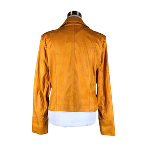 Unisex Joseph Ribkoff - Leather jacket, size 40 - Orange (2)