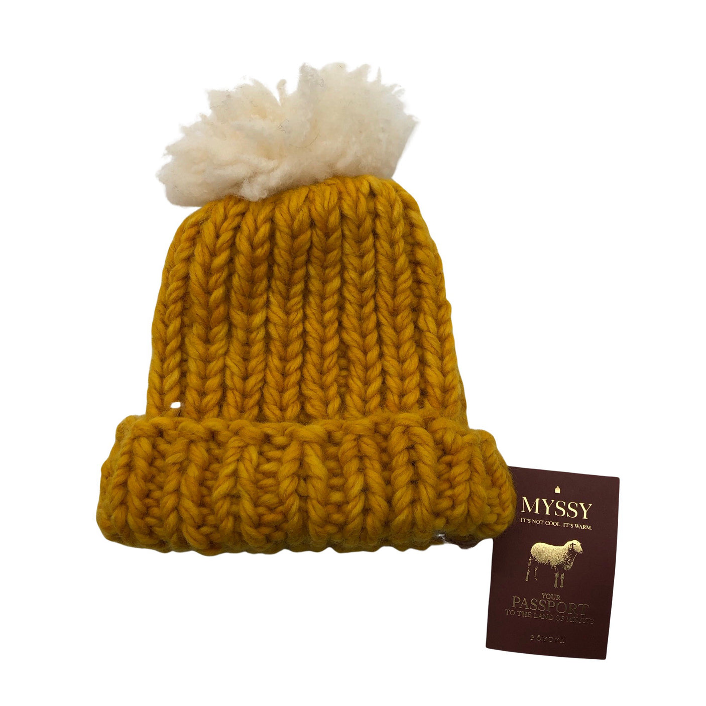 Unisex Myssyfarmi - Winter beanie, size 52 - 54 cm - Yellow (1)