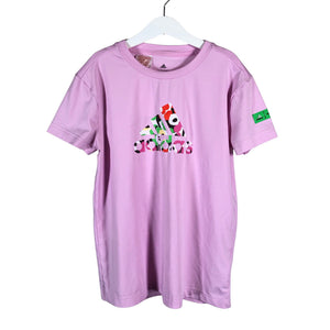 Unisex Adidas - Sports shirt, short sleeve, size 134 - 140 - Light pink (1)