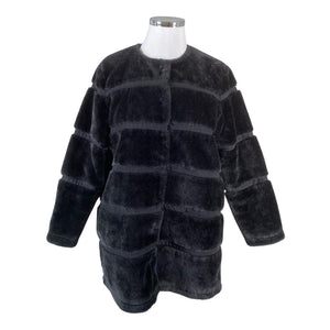 Unisex Soyaconcept - Faux fur coat, size 42 - Black (1)