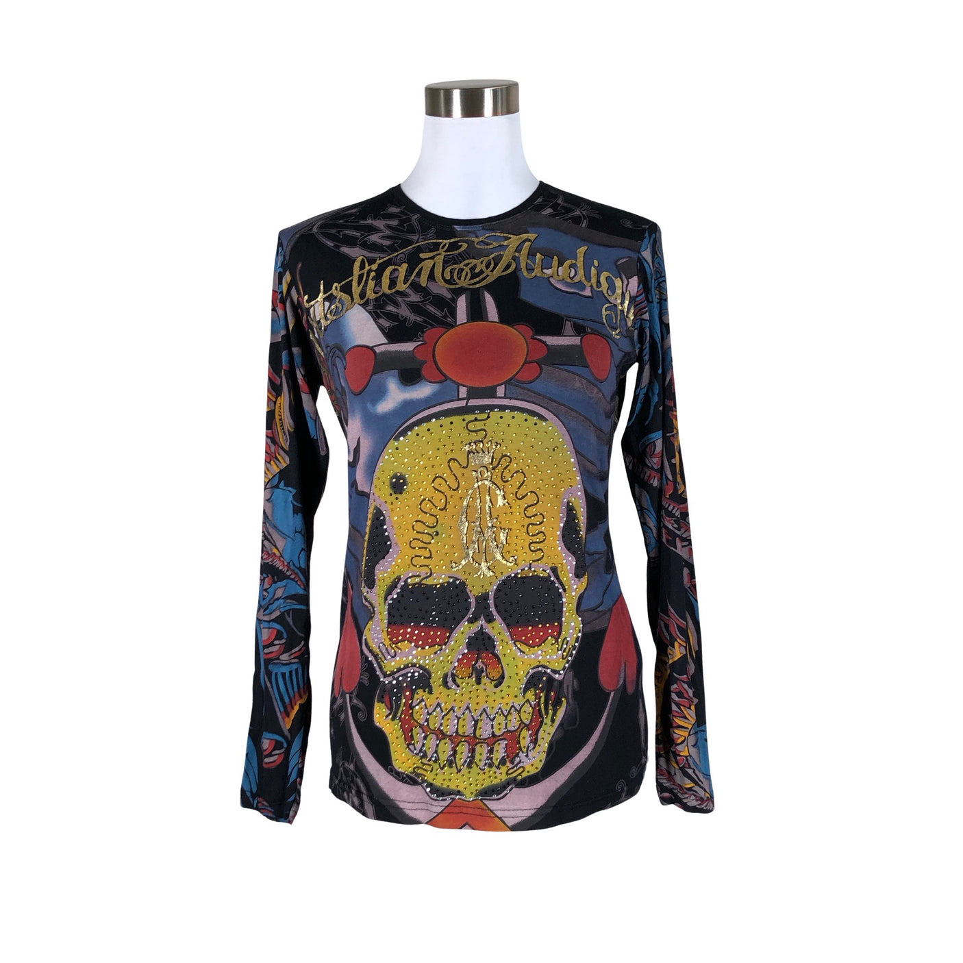 Unisex Christian Audigier - Tricot shirt, size 36 - Blue (1)