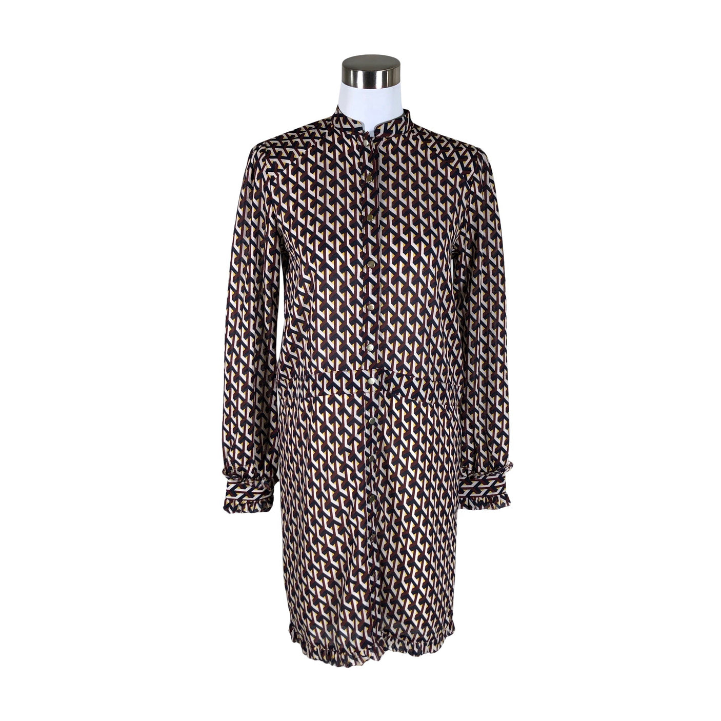 Unisex Six Ámes - Schiffon dress, size 34 - Brown (1)