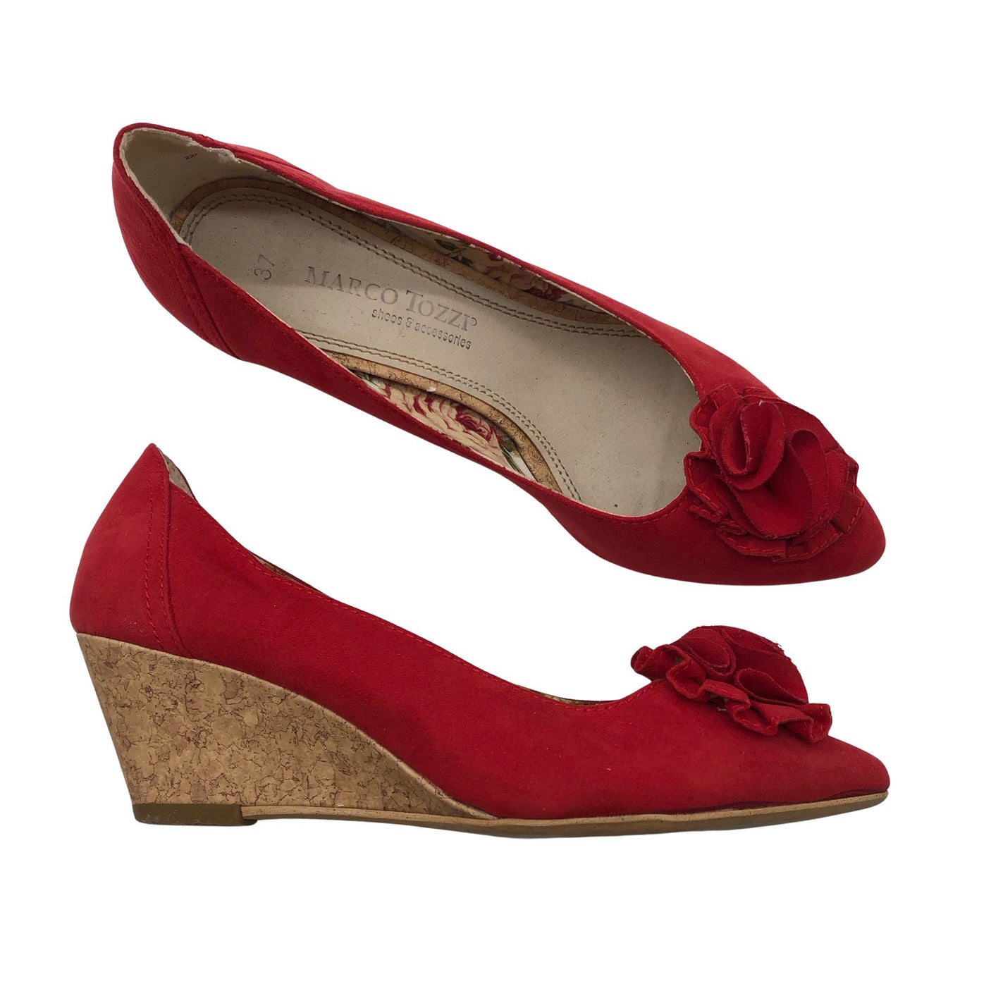 Unisex Marco Tozzi - Wedge heel shoes, size 37 - Red (1)