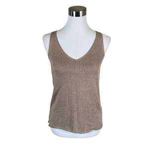 Unisex Massimo Dutti - Tricot tank top, size 34 - Gold (1)