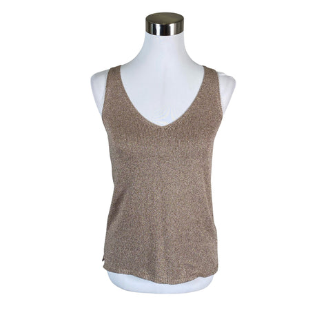 Unisex Massimo Dutti - Tricot tank top, size 34 - Gold ()