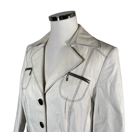 Unisex Gerry Weber - Leather jacket, size 46 - White (2)