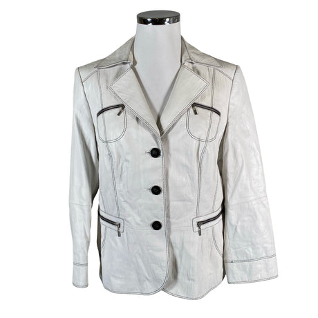 Unisex Gerry Weber - Leather jacket, size 46 - White ()