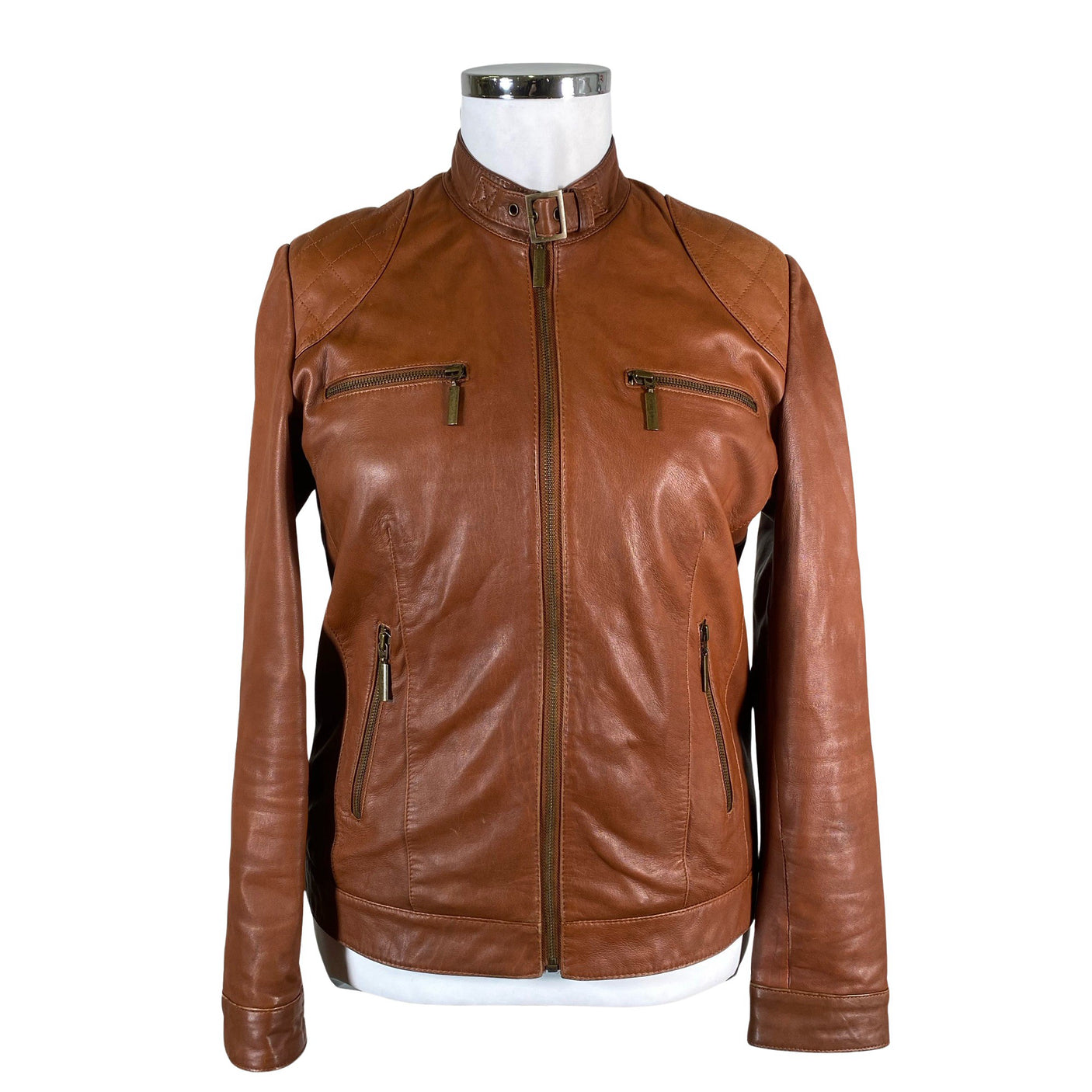 Unisex Urban Basics - Leather jacket, size 42 - Brown (1)
