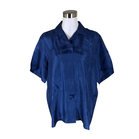 Unisex Stockmann Silk - Short-sleeved blouse, size 40 - Blue ()